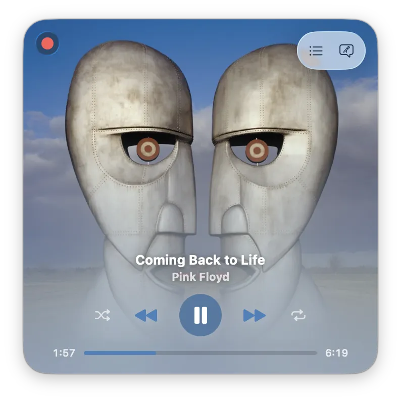 Petrichor mini player floating window